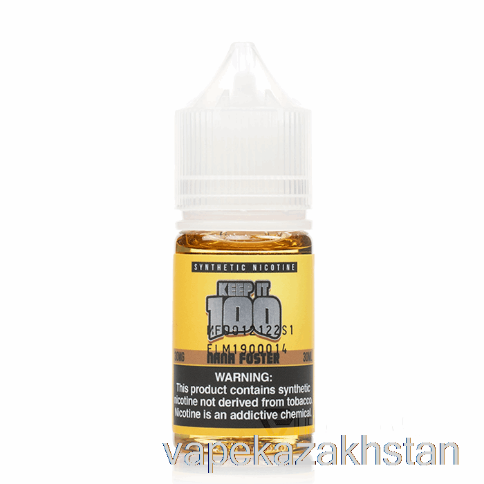 Vape Disposable Nana Foster Salts - Keep It 100 - 30mL 30mg